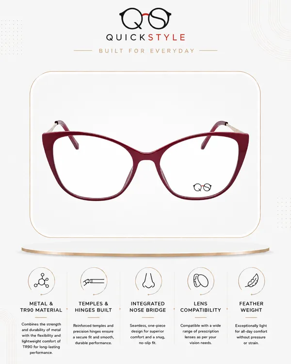 Quickstyle_Red_Gold_TR90_Cateye_Frame_51_Women
