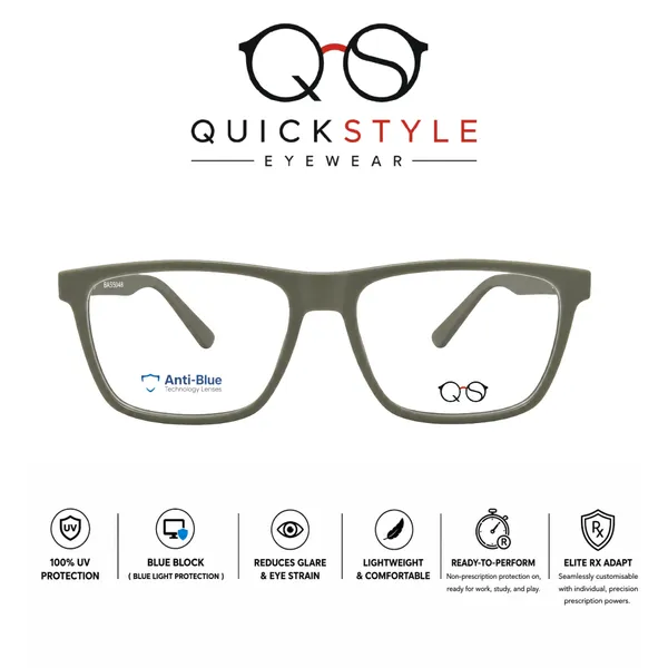 Green_TR_Rectangular_Eyeglasses_For_Men/Women