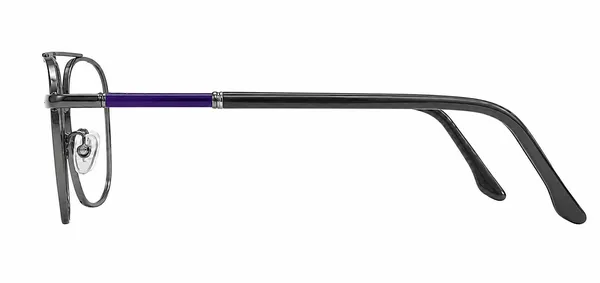 Black_Metal_Rectangular_Eyeglasses_Purple_Temples_For_Men/Women