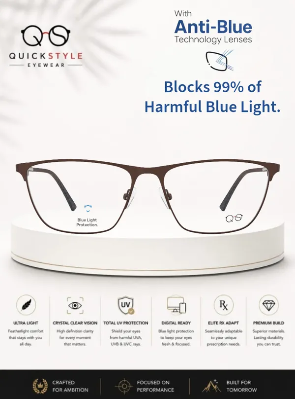 Dark_Brown_Metal_Full_Rim_Rectangular_Eyeglasses_For_Men/Women