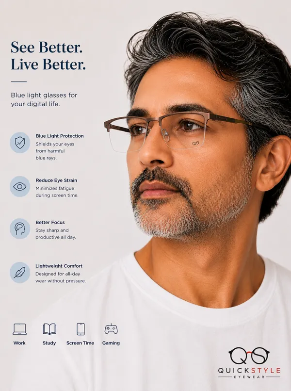 Brown_Metal_Half_Rim_Rectangular_Eyeglasses_For_Men/Women