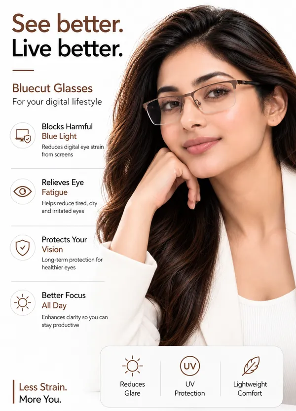 Brown_Metal_Half_Rim_Rectangular_Eyeglasses_For_Men/Women