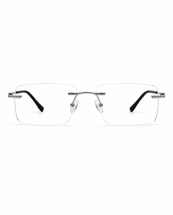 Black_Metal_Rimless_Rectangular_Eyeglasses_For_Men/Women