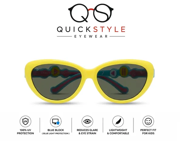 Kids_Cat_Eye_Sunglasses_Sunshine_Yellow_Sky_Blue_100_Uv_Protection_Ages_4_12y