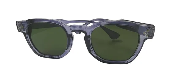 Classic_Retro_Square_Round_Sunglasses_Translucent_Slate_Grey_Frame_Forest_Green_Lenses_Uv_Protected