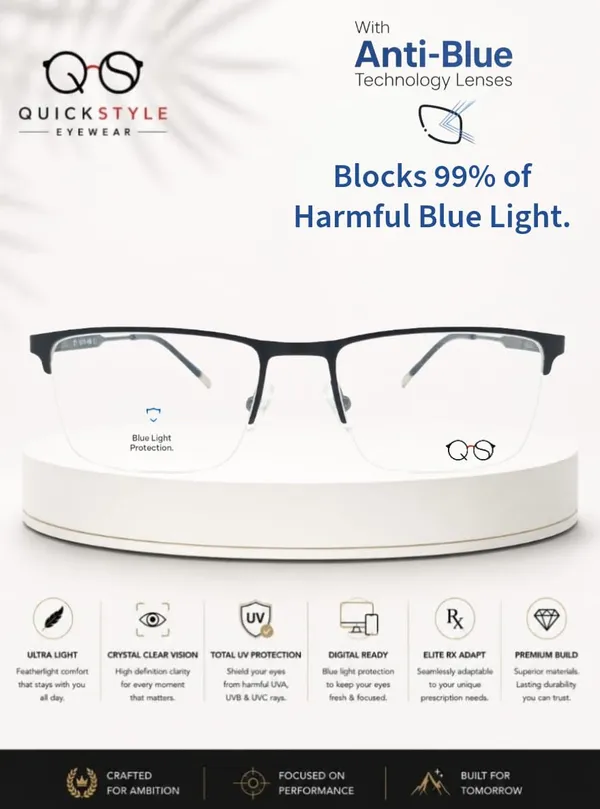 Quickstyle_Anti_Blue_Eyeglasses_Unisex_420nm_Uv_Protection_Relieves_Eye_Strain_Scratch_Dust_Resistant_Light_Weight_Durable_Filters_Harmful_Blue_Light