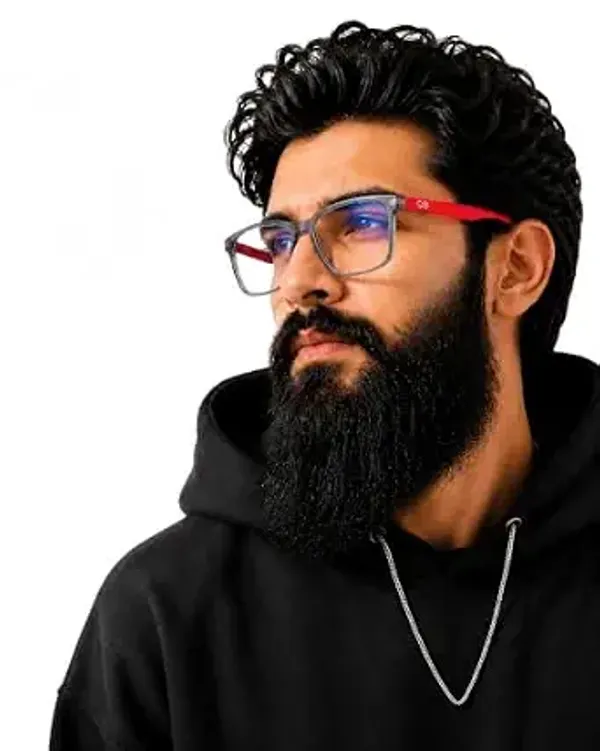 Qs_Premium_Blue_Light_Blocking_Eyeglasses_Grey_Red_Frame_Blue_Light_Protection_Ultra_Light_Comfort_Durable_Build_All_Day_Wear_Rectangular_Frame
