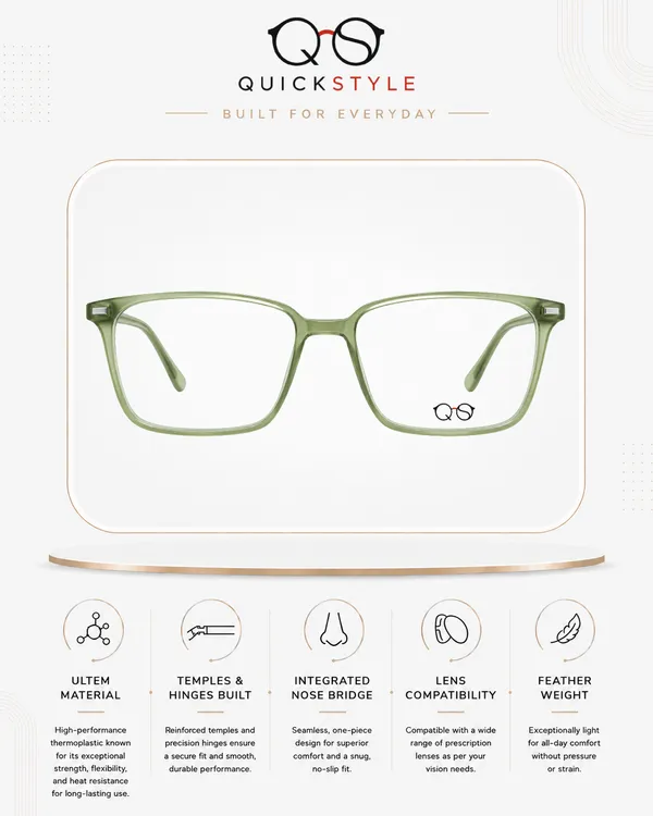 Quickstyle_Square_Matte_Green_TR90_Frame_52_Unisex