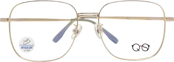 Quick_Style_Gold_Metal_Full_Rim_Square_Eyeglass_Frame_For_Men_Women