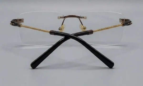 Black_Gold_Metal_Rimless_Rectangle_Eyeglass_Frame_For_Men_Women