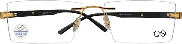 Black_Rimless_Rectangle_Square_Blucut_Eyeglass_Frame_Unisex