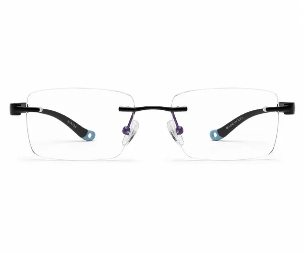 Black_Metal_Rimless_Rectangular_Eyeglasses_For_Men/Women