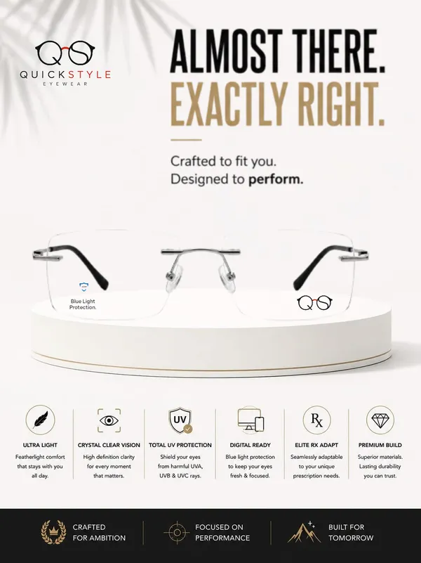 Black_Metal_Rimless_Rectangular_Eyeglasses_For_Men/Women