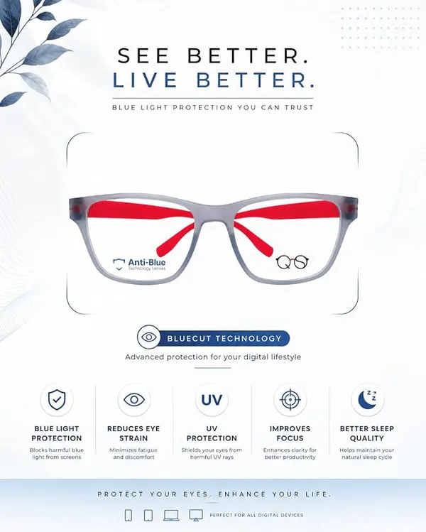 Qs_Premium_Blue_Light_Blocking_Eyeglasses_Grey_Red_Frame_Blue_Light_Protection_Ultra_Light_Comfort_Durable_Build_All_Day_Wear_Rectangular_Frame