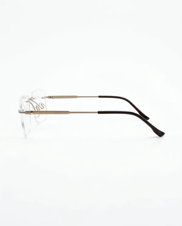 Gold_Metal_Rimless_Rectangular_Eyeglasses_For_Men/Women