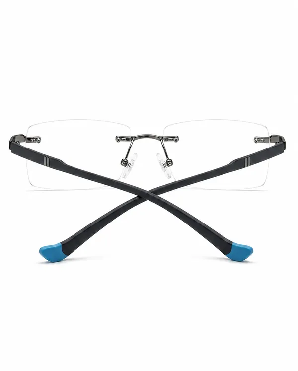 Black_Metal_Rimless_Rectangular_Eyeglasses_For_Men/Women