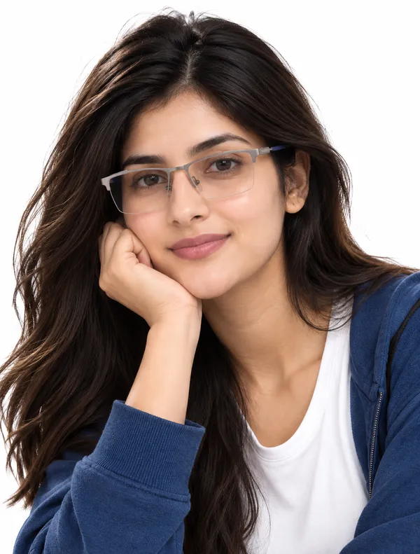 Grey_Blue_Metal_Half_Rim_Rectangular_Eyeglass_Frames_For_Men/Women