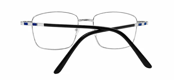 Silver_Metal_Rectangular_Eyeglasses_Blue_Accent_For_Men/Women