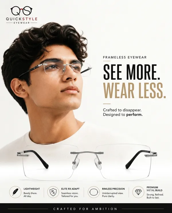 Black_Metal_Rimless_Rectangular_Eyeglasses_For_Men/Women