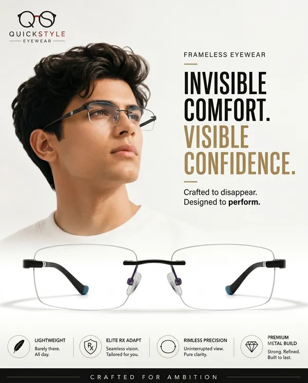 Black_Metal_Rimless_Rectangular_Eyeglasses_For_Men/Women