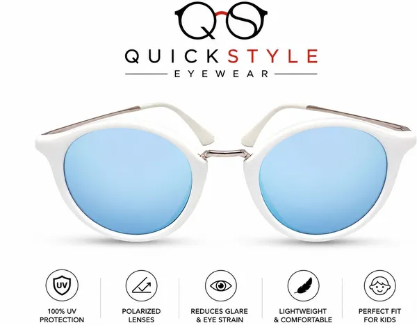 White_Tr_Metal_Round_Mirror_Sunglasses_For_Unisex_Kids
