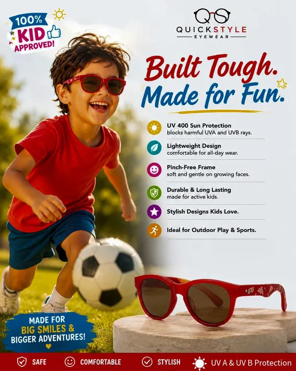 Quick_Style_Red_Tr90_Wayfarer_Sunglasses_For_Unisex_Kids