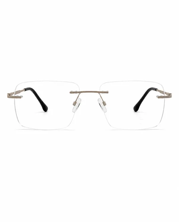 Gold_Metal_Rimless_Rectangular_Eyeglasses_For_Men/Women