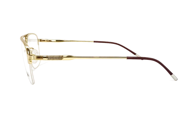 Gold_Metal_Rectangular_Eyeglasses_Burgundy_Temples_For_Men/Women