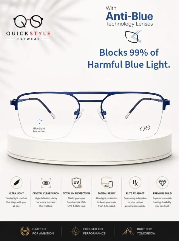 Blue_Metal_Rectangular_Eyeglasses_For_Men/Women