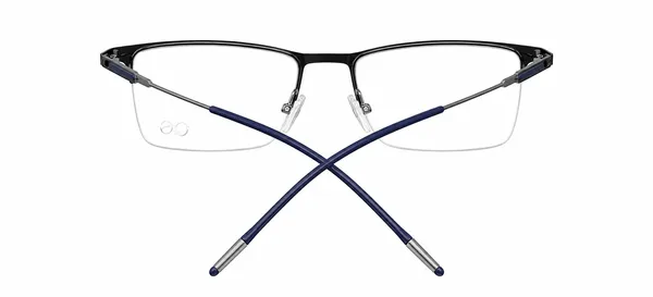 Black_Metal_Half_Rim_Rectangle_Eyeglass_Frame_For_Unisex