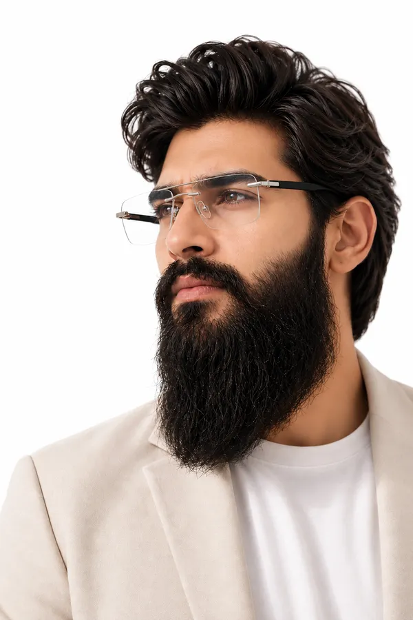 QUICKSTYLE_Rimless_Rectangle_Double_bar_Frame