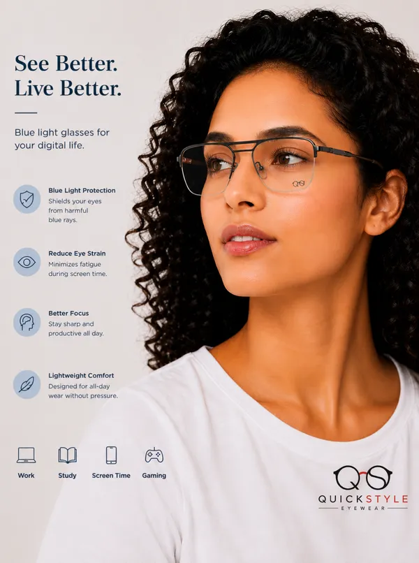 Gun_Metal_Half_Rim_Rectangular_Eyeglass_Frame_For_Men/Women