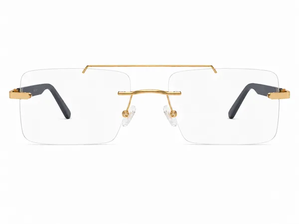 Quickstyle_Rimless_Rectangle_Double_Bar_Frame_Golden