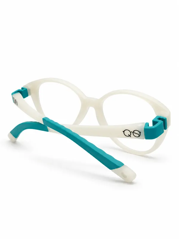 Matte_White_with_Green_Tr90_Full_Rim_Oval_Blucut_Eyeglass_Frame_For_Kids