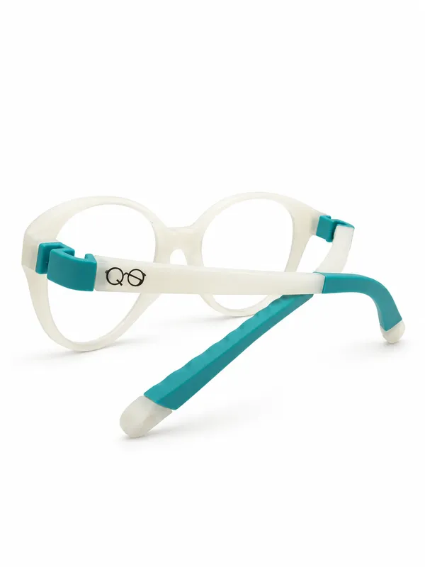 Matte_White_with_Green_Tr90_Full_Rim_Oval_Blucut_Eyeglass_Frame_For_Kids