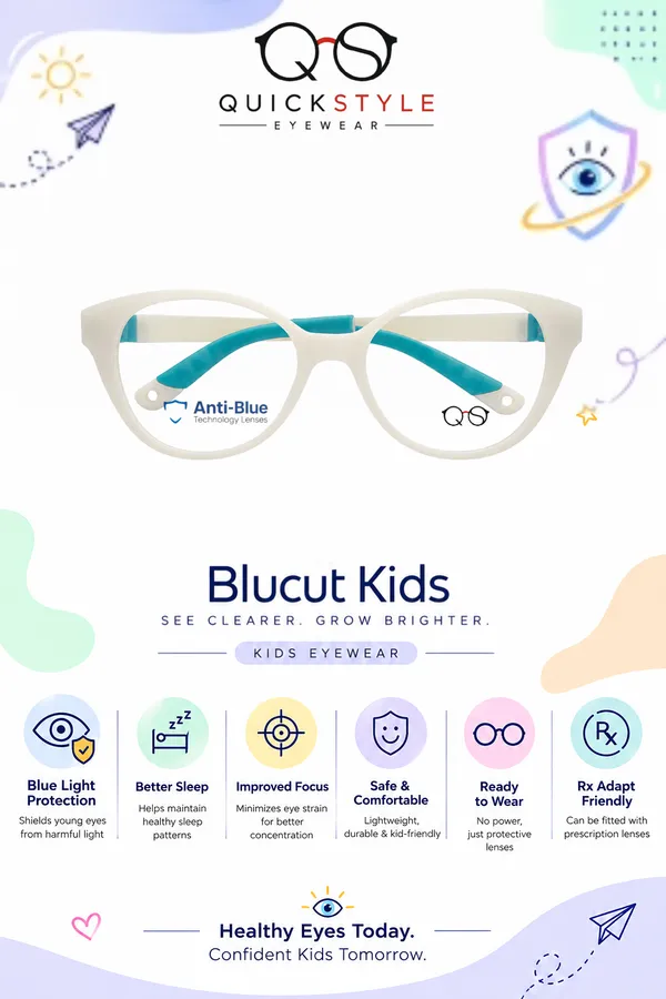 Matte_White_with_Green_Tr90_Full_Rim_Oval_Blucut_Eyeglass_Frame_For_Kids