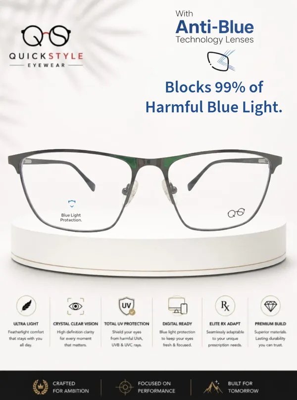 Gun_Metal_Full_Rim_Rectangle_Eyeglass_Frame_For_Unisex