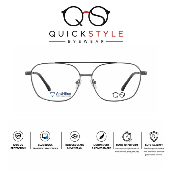 Black_Metal_Rectangular_Eyeglasses_Purple_Temples_For_Men/Women