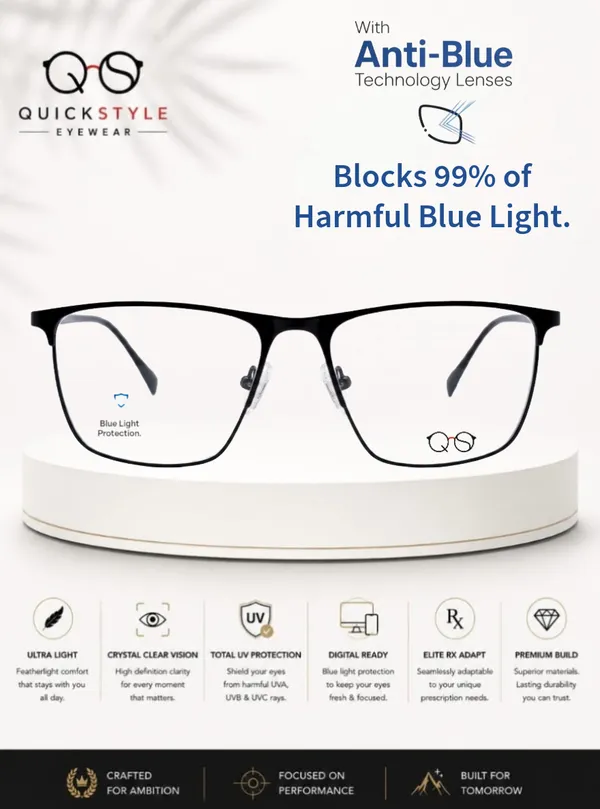 Black_Metal_Rectangular_Full_Rim_Eyeglasses_For_Men/Women