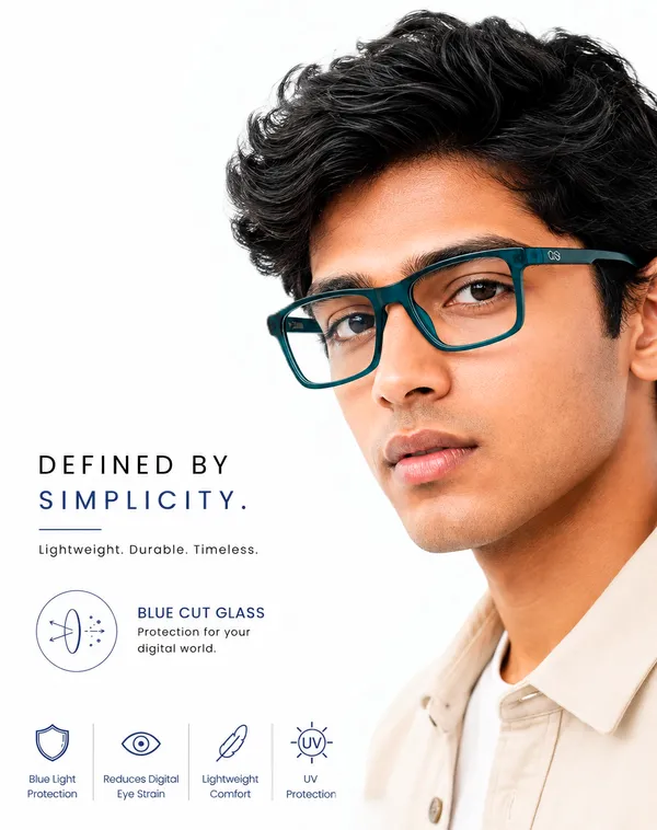 TR90_Rectangular_Eyeglasses_Blue_Green_For_Men/Women