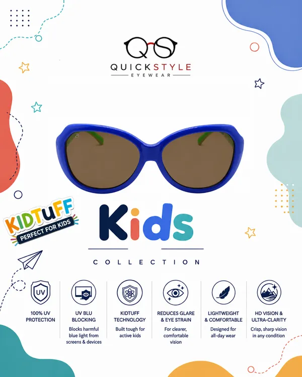Quickstyle_Eyewear_Alphabet_Block_Kids'_Sunglasses,_Blue_&_white_Age_5-12Y