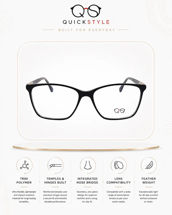 Quickstyle_Black_Beige_TR90_Cateye_Frame_53_Women