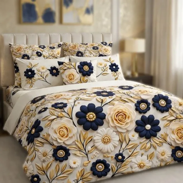 11D_Printed_Glace_Cotton_Floral_Print_Bedsheet_Set