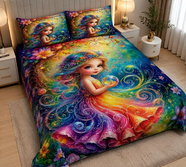 11D_Printed_Glace_Cotton_Fantasy_Print_Double_Bedsheet_With_Pillow_Covers