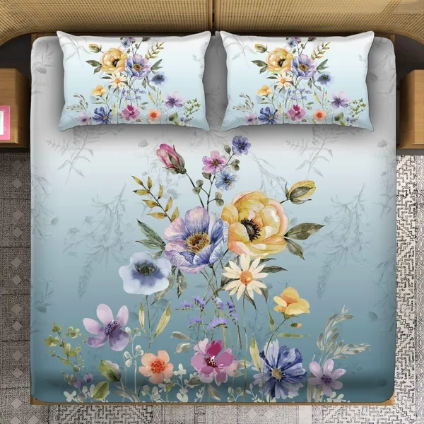 11D_Printed_Glace_Cotton_Light_Blue_Floral_Print_Bedsheet_Set