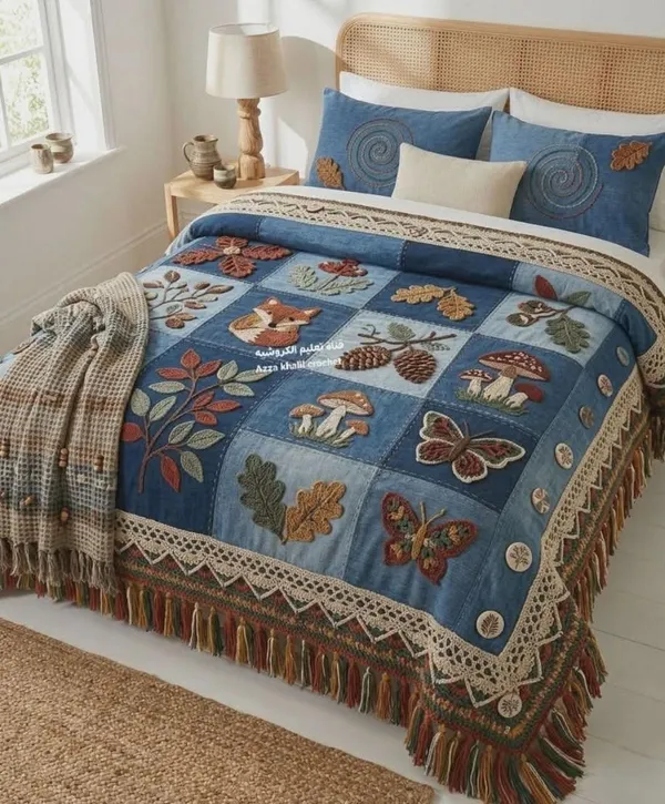 11D_Printed_Glace_Cotton_Bohemian_Floral_Patchwork_Quilted_Bedsheet
