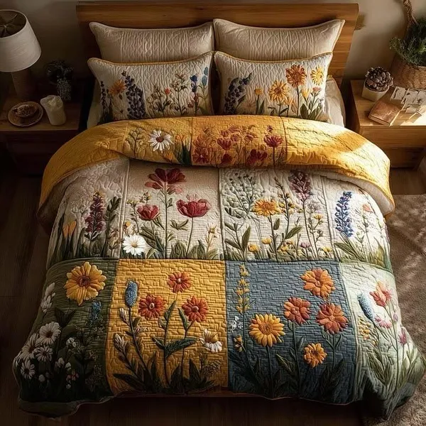 11D_Printed_Glace_Cotton_Floral_Patchwork_Quilted_Bed_Cover