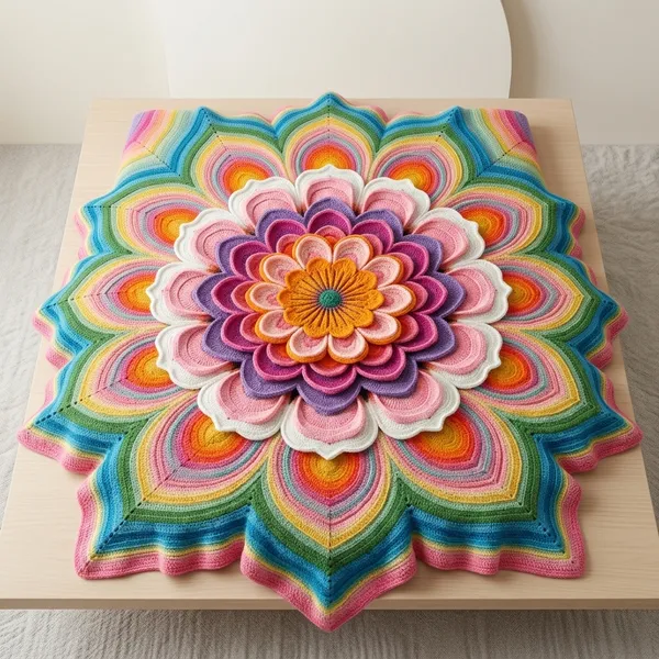 11D_Printed_Glace_Cotton_Multicolour_Floral_Mandala_Pattern_Bedsheet