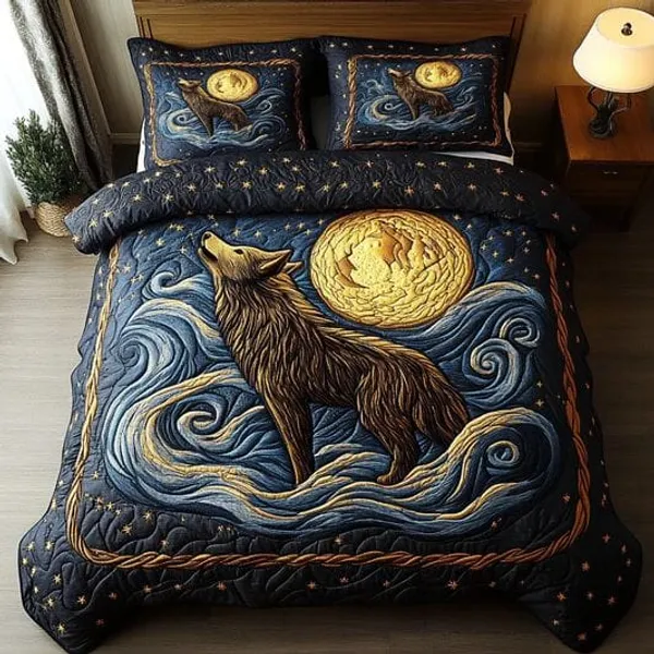 11D_Printed_Glace_Cotton_Quilted_Wolf_Moon_Print_Bedsheet