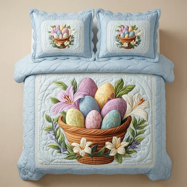 11D_Printed_Glace_Cotton_Quilted_Easter_Egg_Basket_Floral_Bedsheet